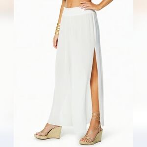 NWT Ramy Brook Athena Palazzo Pant White Textured